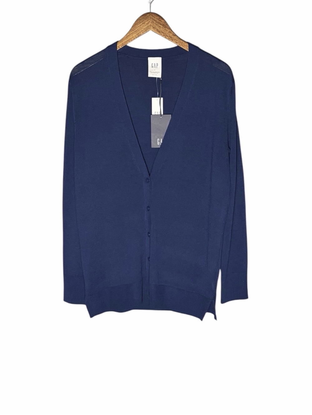 NWT Gap Women's Washable Merino Wool Boyfriend Cardigan Sweater Navy